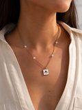 Collier Œil Protecteur Perlé en Acier Inoxydable Doré