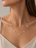 Collier Cœurs Nacrés en Acier Inoxydable Doré