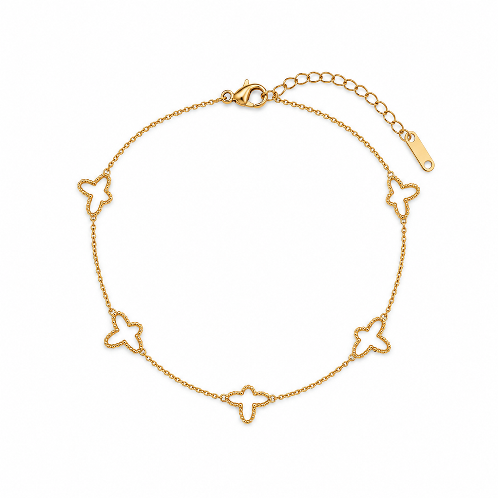 Bracelet Papillon Nacré Femme en Acier Inoxydable Doré
