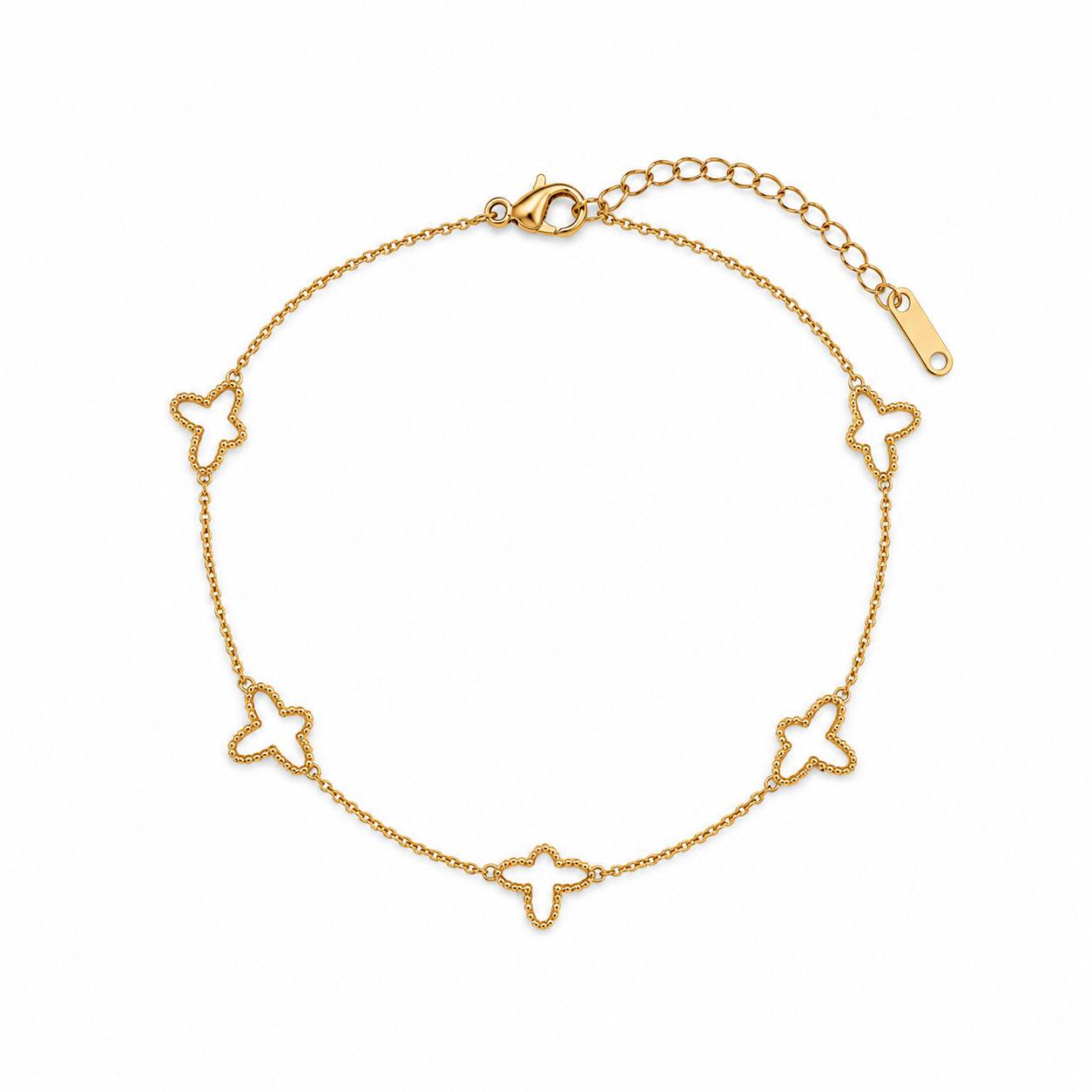 Bracelet Papillon Nacré Femme en Acier Inoxydable Doré