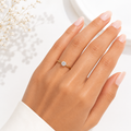 Bague de fiançailles solitaire moissanite ajustable - Argent sterling 925 massif plaqué or 14 carats
